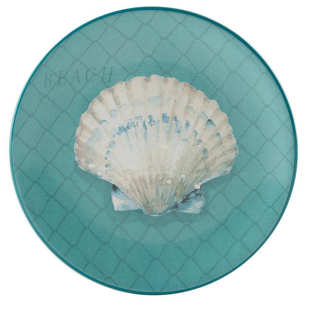Ocean View Teal Ceramic 9" Salad Plates Set of 4