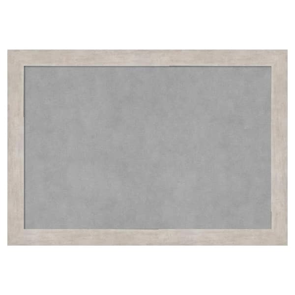 Amanti Art Marred Silver 27 in. x 19 in Framed Magnetic Board