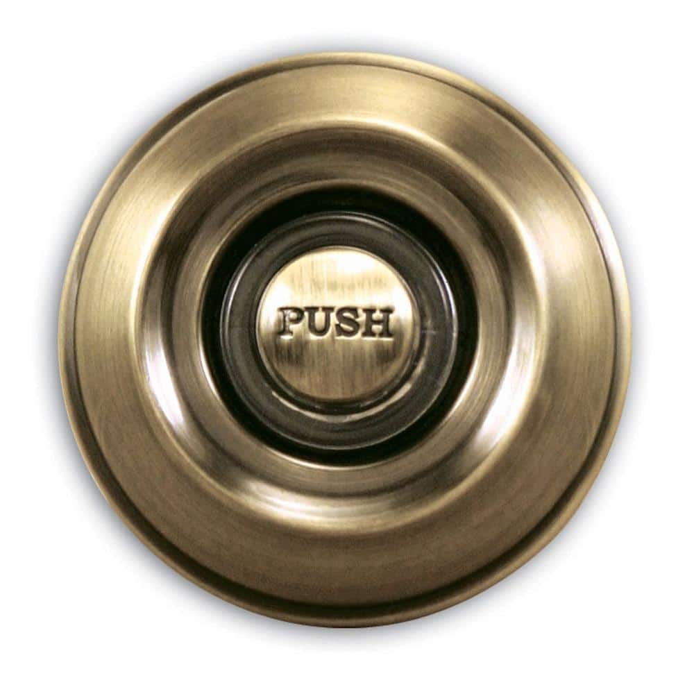 Heath Zenith Wired Lighted Push Button in Antique Brass FinishDW955