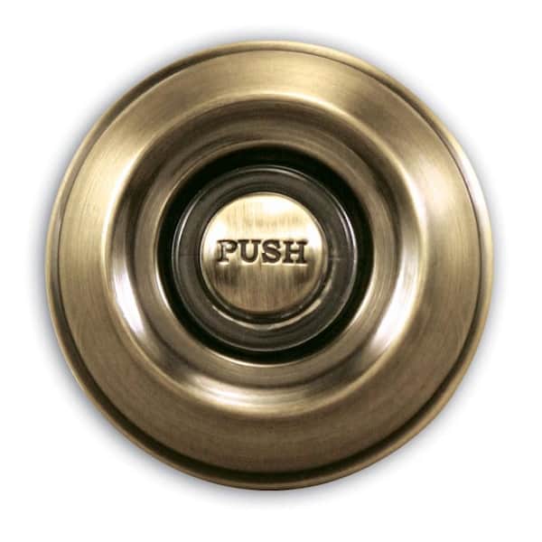 Heath Zenith Wired Lighted Push Button in Antique Brass Finish