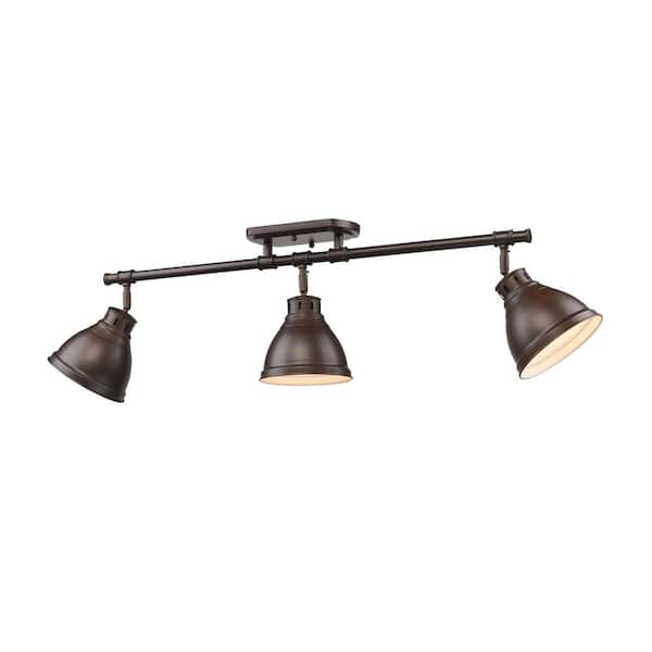 Golden Lighting Duncan 3-Light Rubbed Bronze Semi-Flush Mount