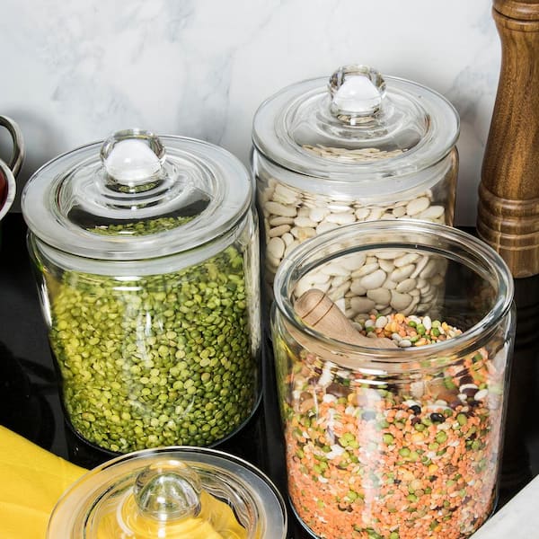 Mason Craft & More Mason Clear Glass Canisters, Set of 3