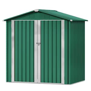Outdoor Storage Shed 6 ft. W x 4 ft. D, Heavy-Duty Metal Tool Sheds Storage House with Lockable Door (24 sq. ft.)