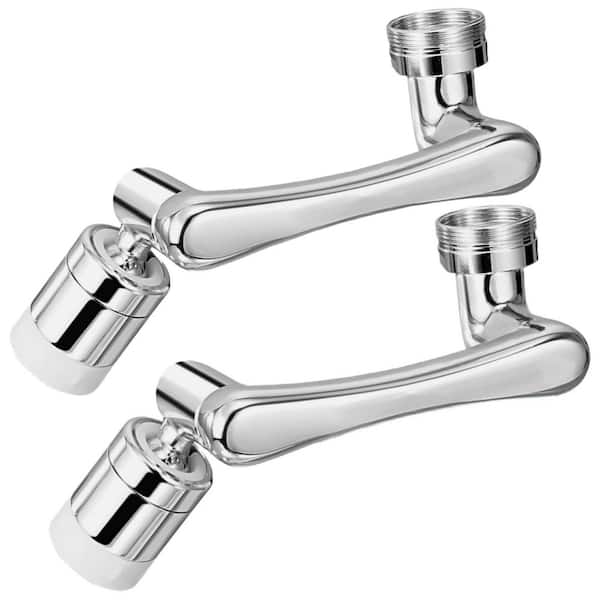 2-Pack 1440° Sink Faucet Extender, 1.3 in. H x 3.7 in. W x 1.45 in. D Rotatable Faucet Aerator, Swivel Water Attachment