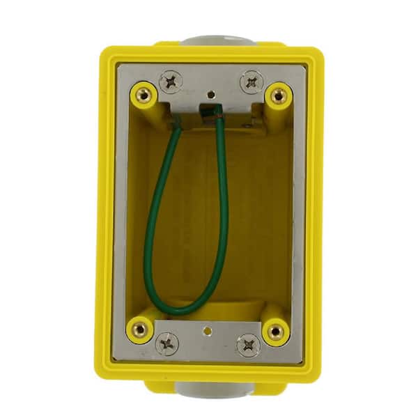 Leviton Single Gang Industrial Grade FD Box with 26.0 cu. in. Capacity, Yellow
