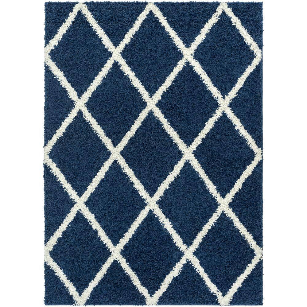 Madison Shag Cole Modern Tribal Blue 7 ft. 10 in. x 9 ft. 10 in. Thick Soft Area Rug price history on PriceWatchPro
