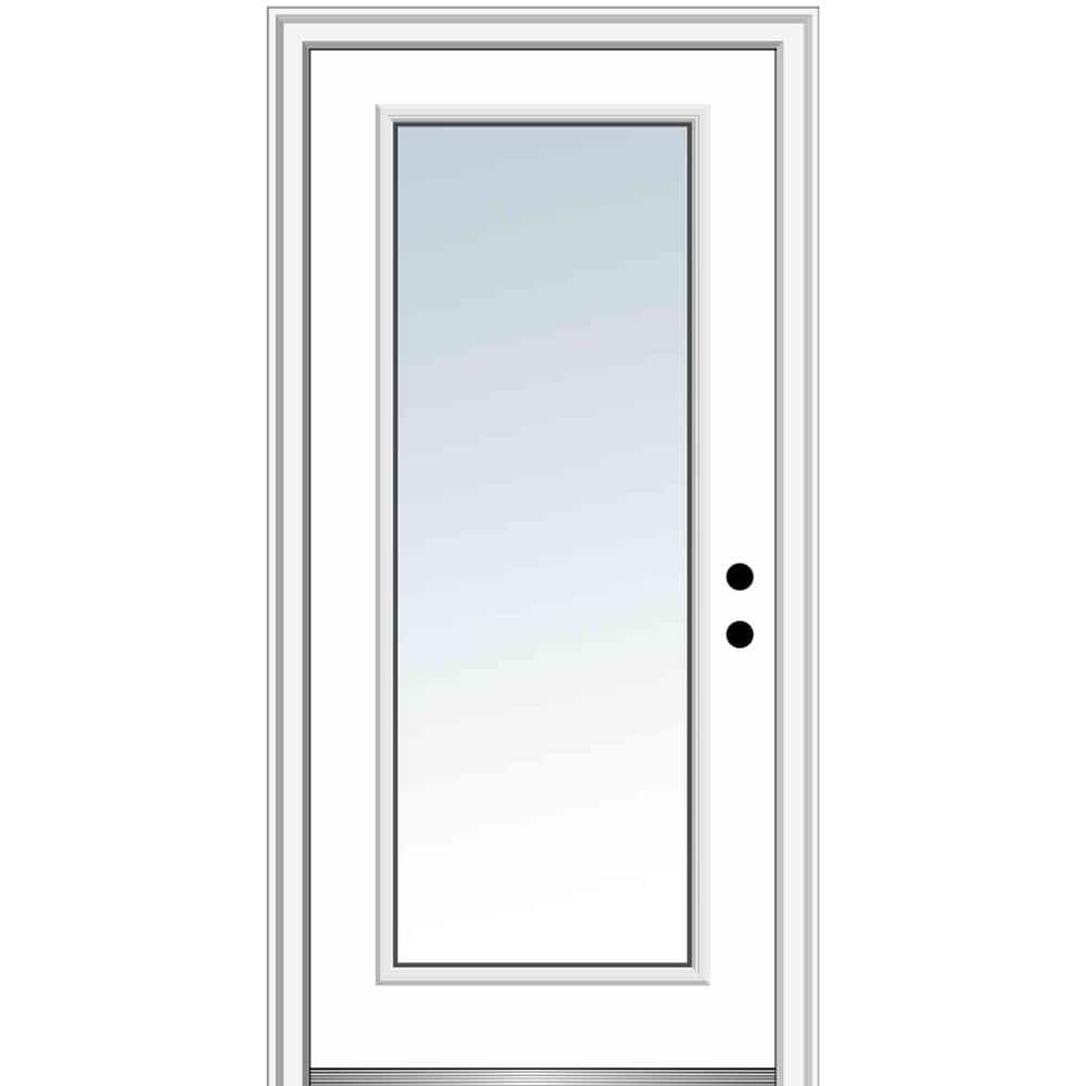 36 in. x 96 in. Classic Left-Hand Inswing Full Lite Clear Painted Steel Prehung Front Door price history on PriceWatchPro