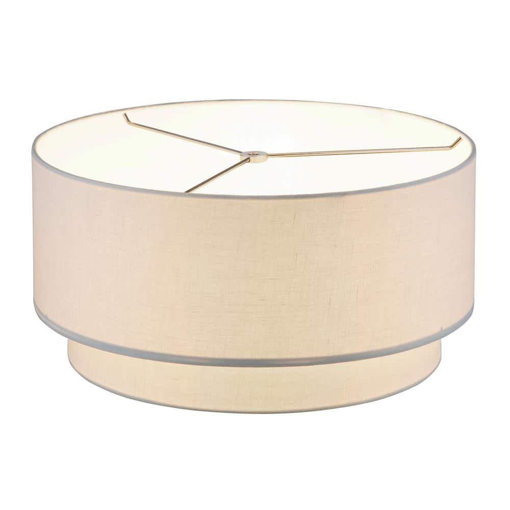 16.5 x 16.5 in. x 8.5 in. H Premium Double Drum Linen Ivory Shade w/ 7 in. Harp and Finial, 2 in. Fitter, Fully Assemble price history on PriceWatchPro