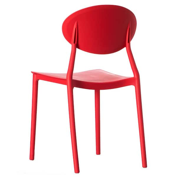 red colour plastic chair