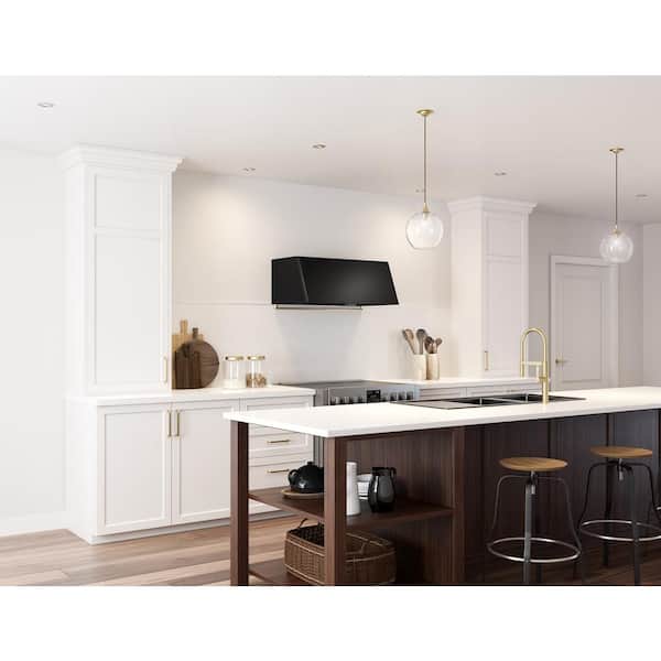 Mesa 36 in. Shell Only Wall Mount Range Hood with LED Lights in Matte Black