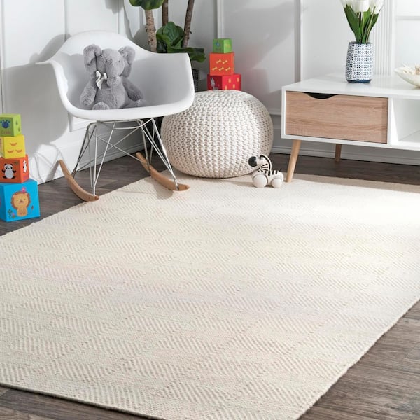 Agoja Contemporary Diamonds Cream 8 ft. x 10 ft. Area Rug