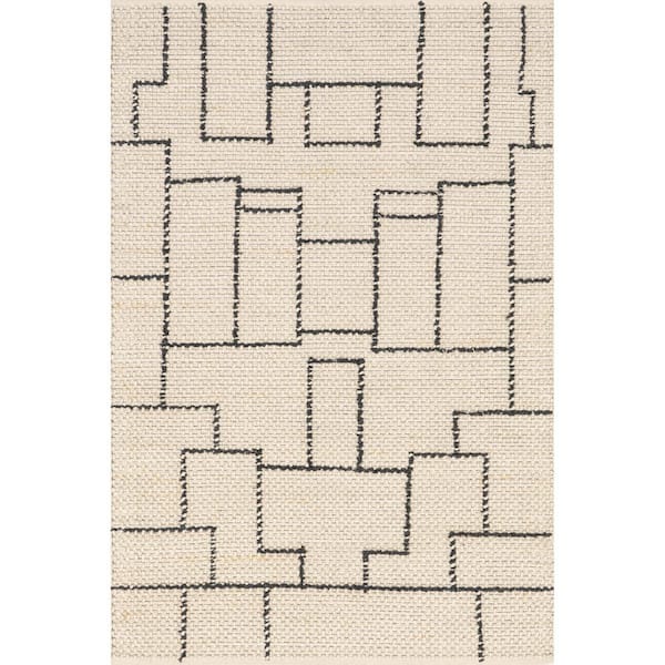 nuLOOM Sherrell Modern Ivory 5 ft. x 8 ft. High/Low Tassel Area Rug