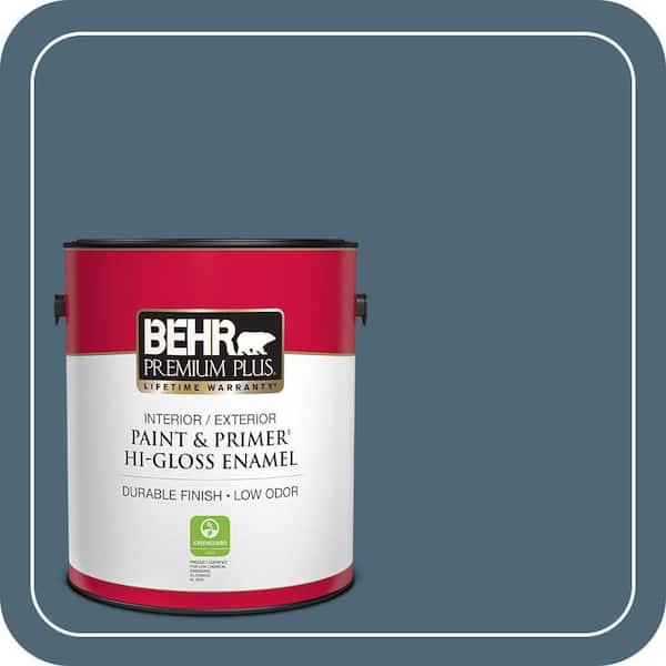 BEHR PREMIUM PLUS 1 gal. #S470-6 Shipwreck Hi-Gloss Enamel Interior/Exterior Paint & Primer