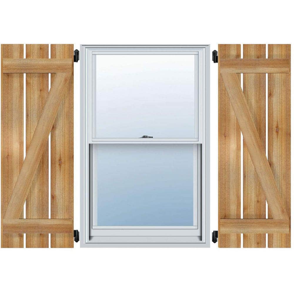 "17-1/8"" X 33""Timbercraft Rustic Wood Three 5-3/8""Spaced Board and Batten Shutters with Z-Bar Rough Sawn Cedar(pair)" price history on PriceWatchPro