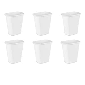10 Gal. White Ultra Plastic Wastebasket Trash Can (6-Pack)