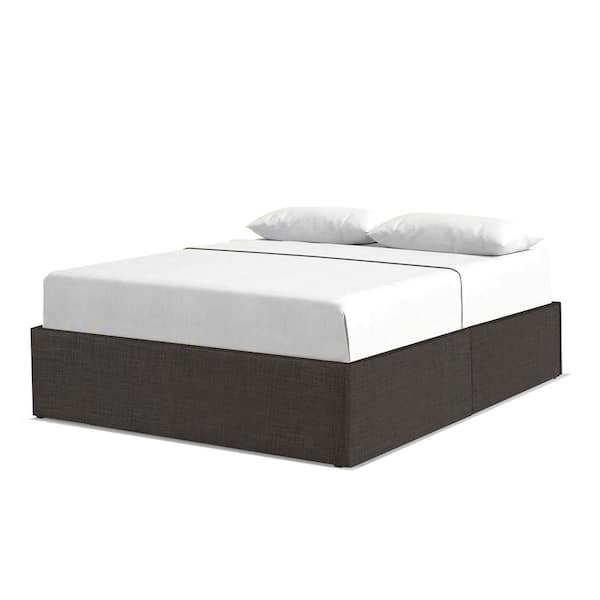AndMakers Kahuna Gray Wood Frame Queen Platform Bed with 4-Drawers