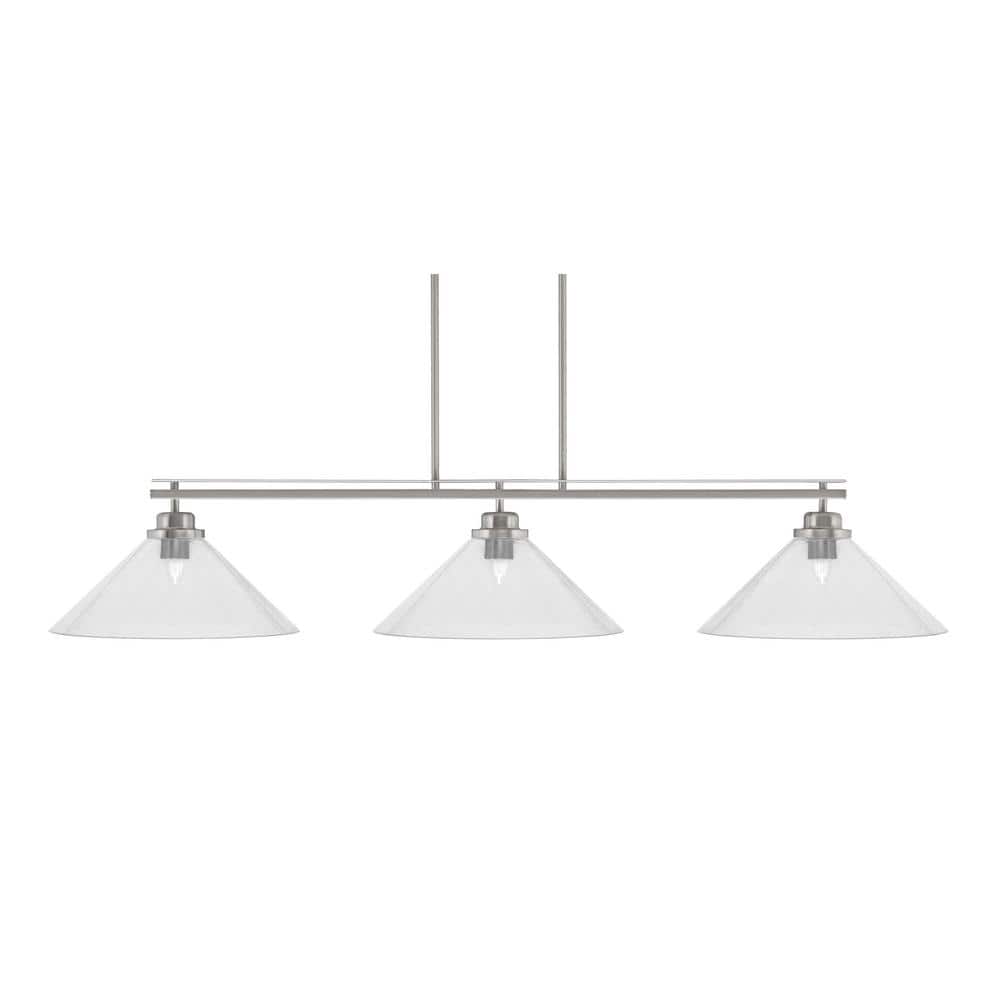 Monroe 3-Light Billiard Light, Round Fitter, Brushed Nickel Finish, 16 in. 