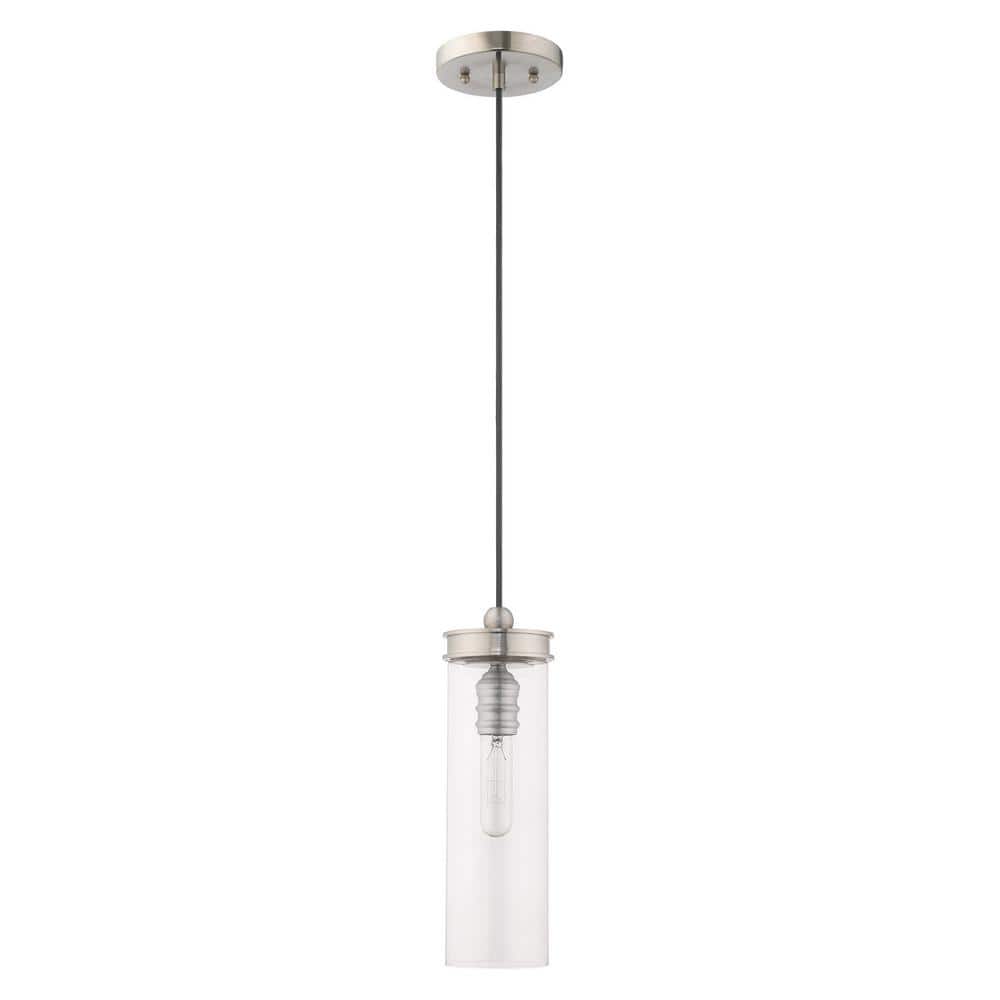 Modern Mini LED Pendant in Brushed Nickel with Clear Glass