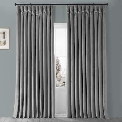 Gray Velvet Curtains Window Treatments The Home Depot