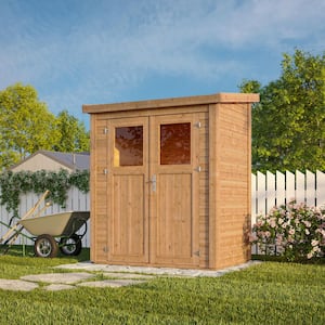 6 ft. x 4 ft. Nordic Spruce Wooden Heavy-Duty Lean-To Storage Shed with Double Doors and Modern Pent Roof (24 sq. ft.)