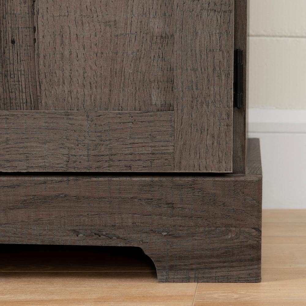 Cottage Charm Fall Oak 5-Drawer Combo Dresser with Cabinet