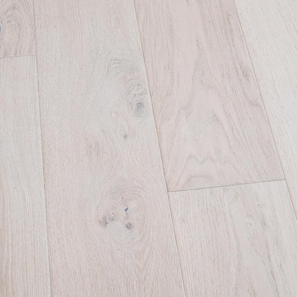Malibu Wide Plank Take Home Sample - Rincon French Oak Water Resistant Wire Brushed Engineered Hardwood Flooring - 7.5 in. x 7 in.
