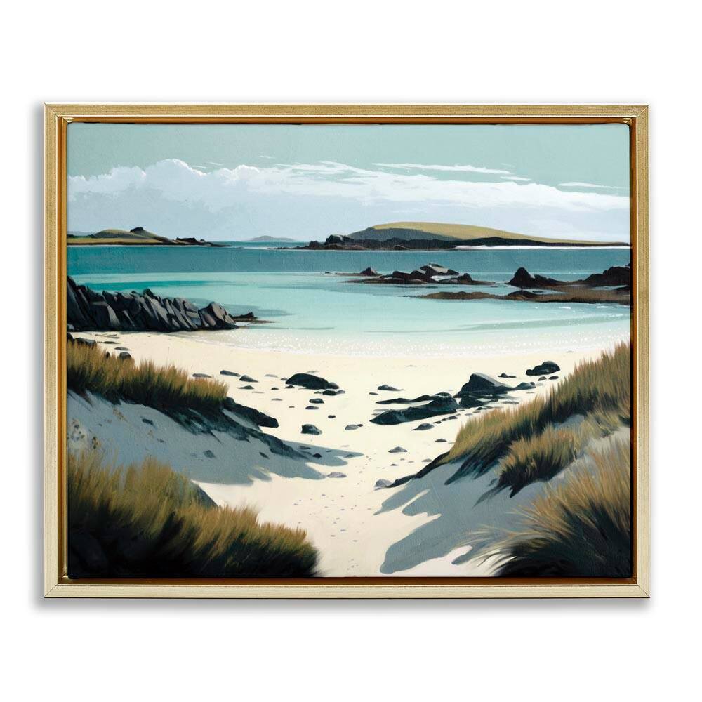 Wild Island Landscape by Svetlana Aleynikova Gold Floater Frame Coastal Graphic Art Print 25 in. x 31 in. price history on PriceWatchPro