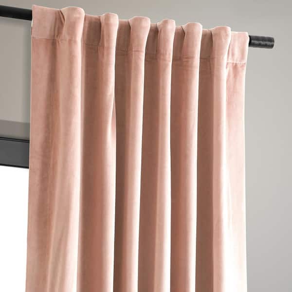 Exclusive Fabrics Furnishings Rosey Dawn Signature Velvet Blackout Curtain 50 In W X 120 L Rod Pocket With Back Tab Single Panel Vpch 180409 The