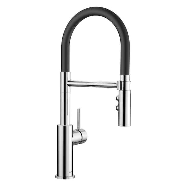 Catris Flexo Chrome 19.13 in. H Pull Down Sprayer Kitchen Faucet with 360 Degree Spout Swivel