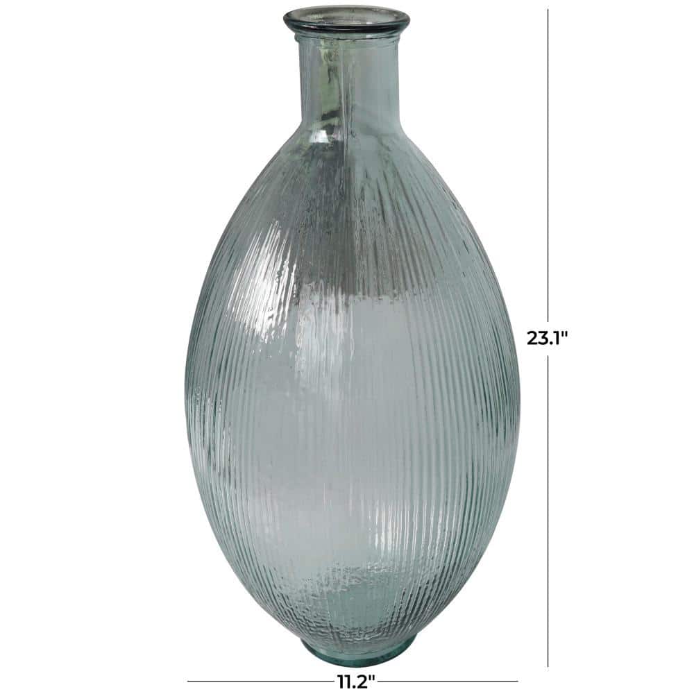 Asymmetrical Handcrafted Clear Glass Table Vase