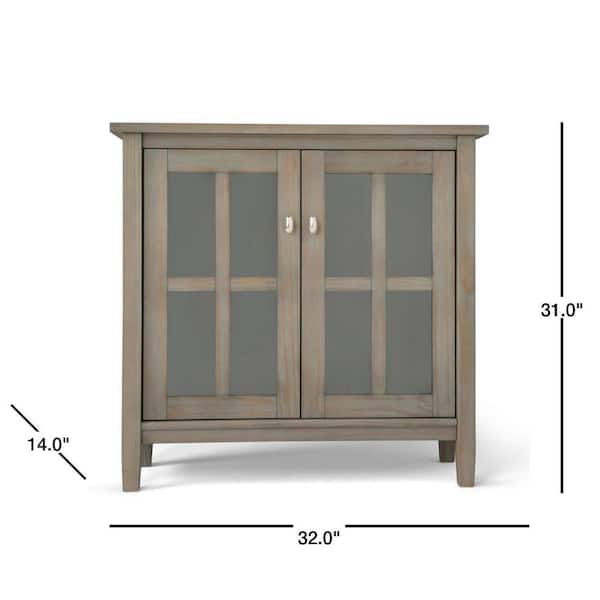 Simpli Home Warm Shaker Solid Wood 32, Solid Wood Cabinets Home Depot