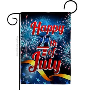13 in. x 18.5 in. Happy 4th of July Patriotic Double-Sided Garden Flag Patriotic Decorative Vertical Flags