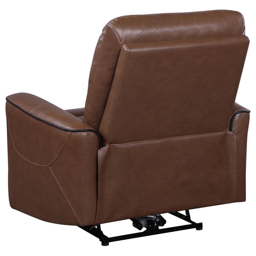 Dark Brown Faux Leather Power Recliner Chair