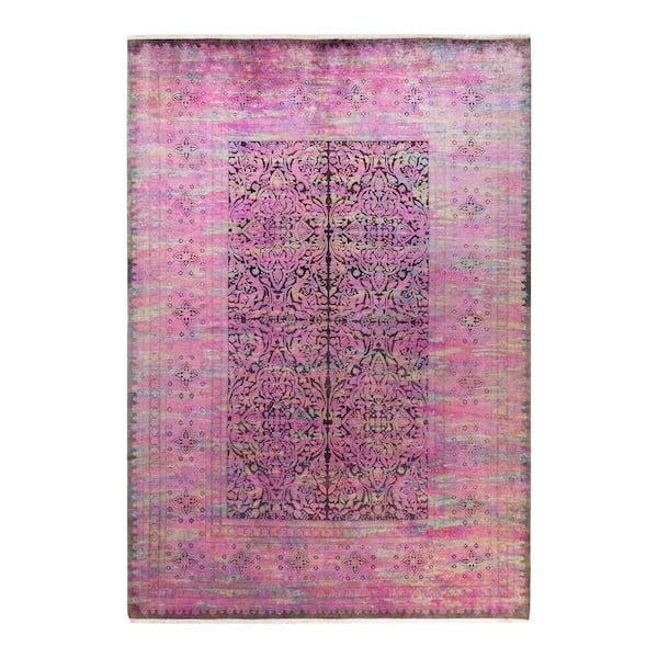 Solo Rugs Transitional One-of-a-Kind Contemporary Brown 6 ft. 2 in. x 8 ft. 10 in. Overdyed Area Rug