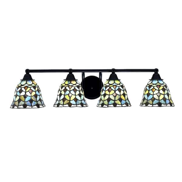 Unbranded Madison 32.25 in. 4-Light Matte Black Vanity Light