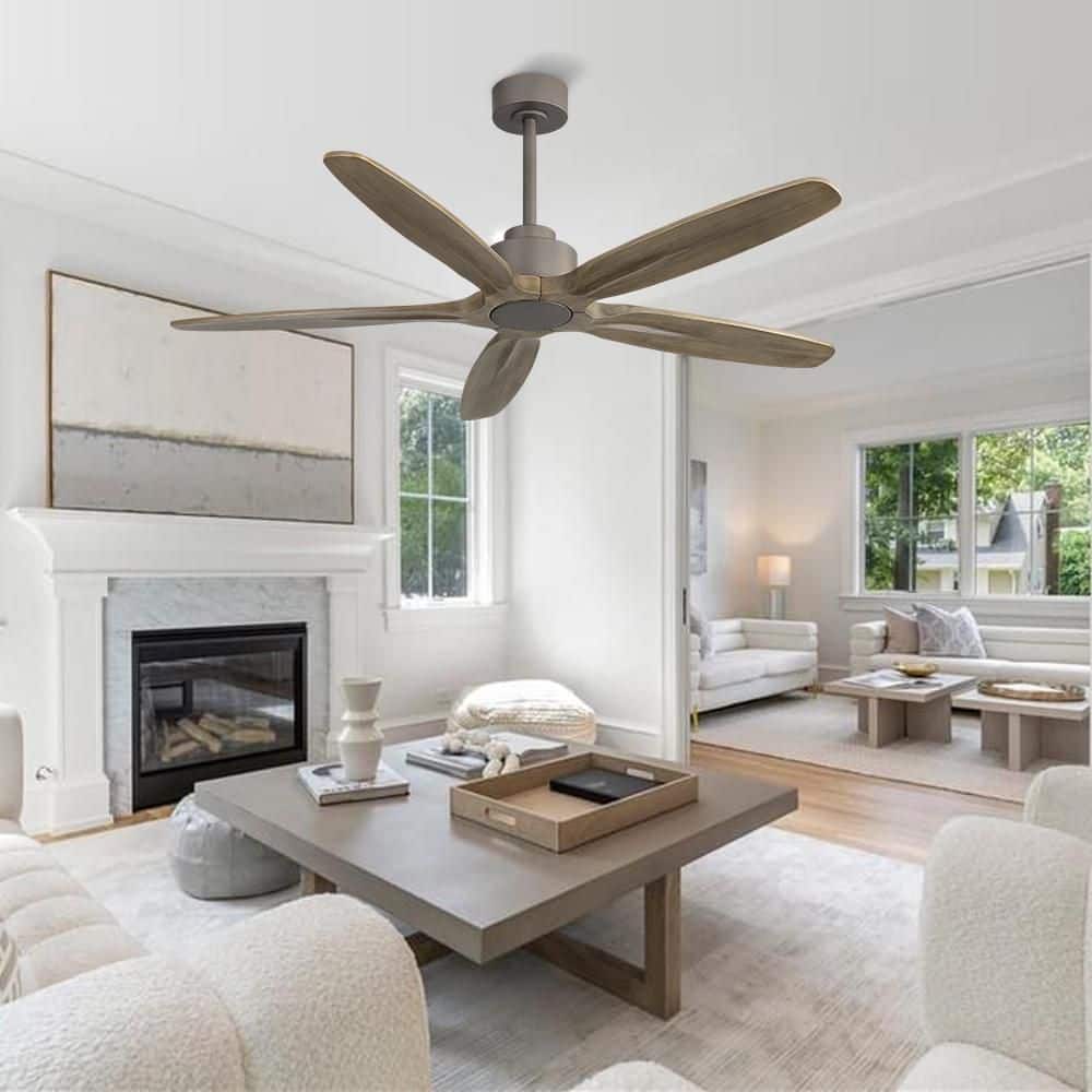 MLiAN 54 in. 5-Soild Wood Blades Indoor Windmill Ceiling Fan with