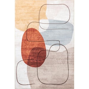 Suvi Abstract Machine Washable Multicolor 8 ft. x 10 ft. Indoor/Outdoor Area Rug