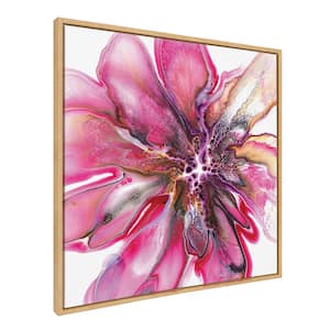 Bright Colorful Pink Floral By Xizhou Xie, 1-Piece Framed Canvas Flowers Art Print, 30 in. x 30 in.