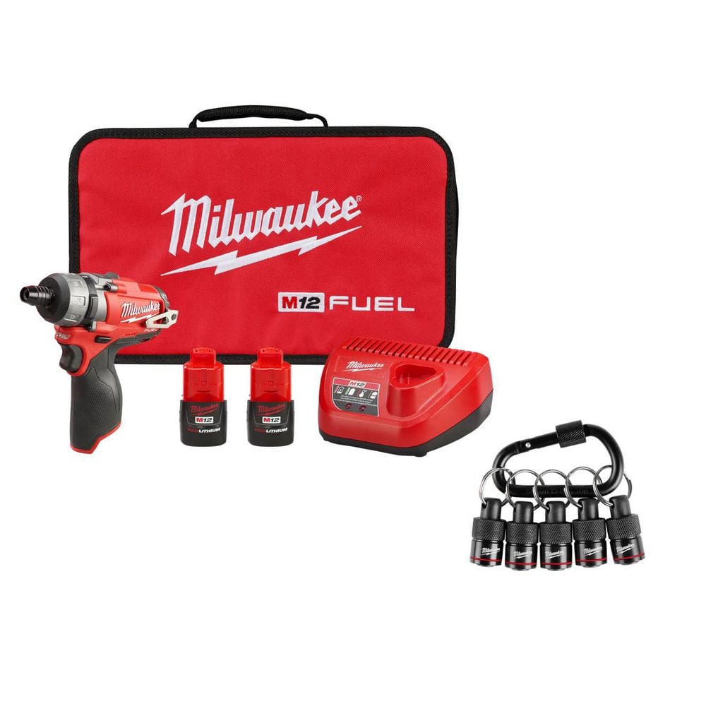 M12 FUEL 12V 1/4 in. Hex 2-Speed Screwdriver Kit w/ (2) 2. 0Ah Batteries, Case with 5-Pc Carabiner Hex Holder price history on PriceWatchPro