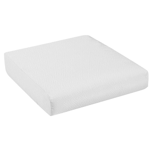SORRA HOME Sunbrella Retain Snow Rectangle Outdoor Seat Cushion