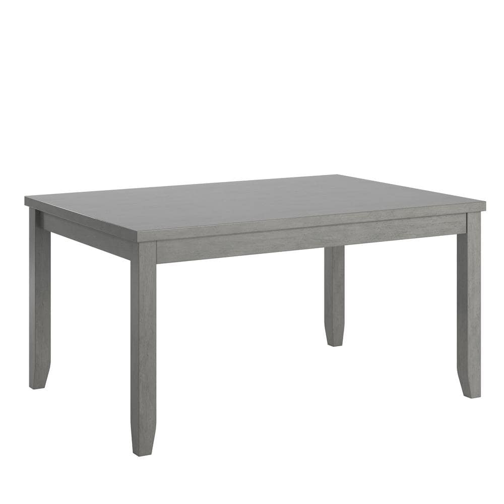 HomeSullivan 60 in. Rectangle Grey Solid Wood Dining Table with 2 ...