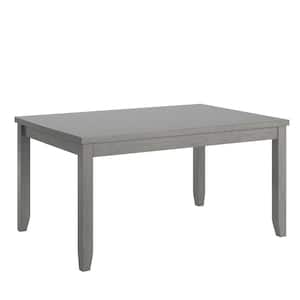 60 in. Rectangle Grey Solid Wood Dining Table with 2-Drawers