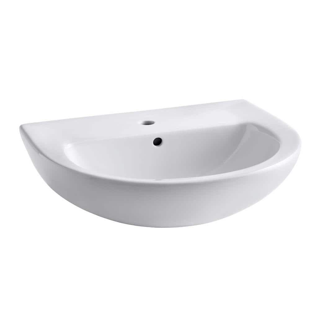 Evolution 24 in. Pedestal Sink Basin in White