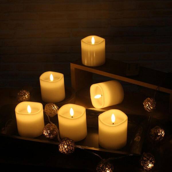 White Battery Powered Plastic Flameless Candle 6 Pack HP10826-034