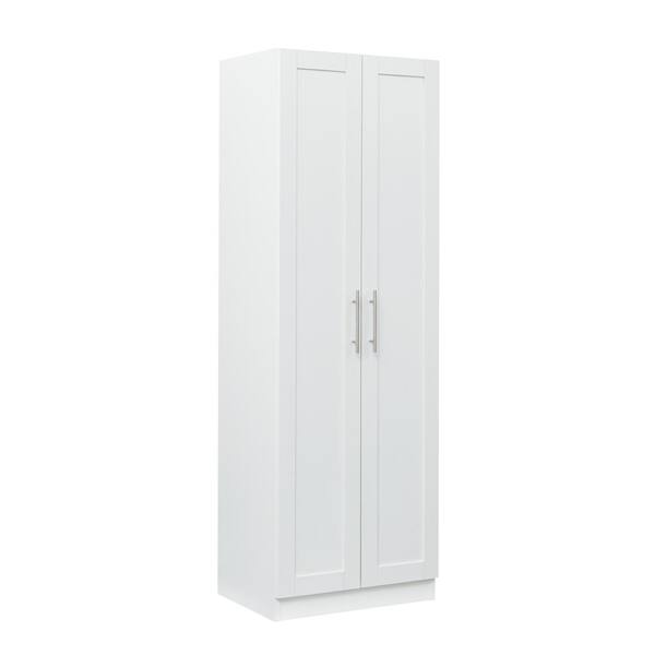 Unbranded 23.62 in. W x 16.93 in. D x 70.87 in. H White Linen Cabinet with 2-Doors and 3-Partitions