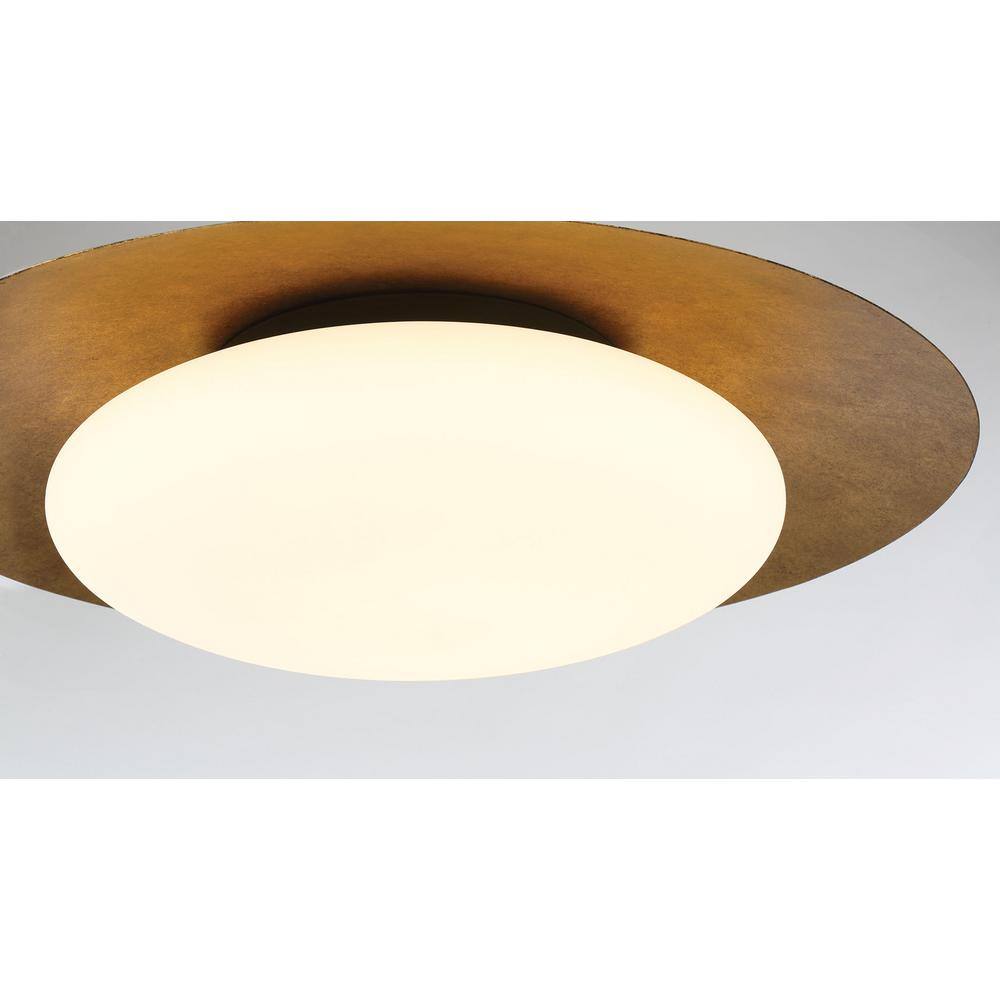 Halcyon Gold and Glass LED Flush Mount Ceiling Light