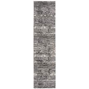 Lurex Black/Gray 2 ft. x 8 ft. Striped Runner Rug