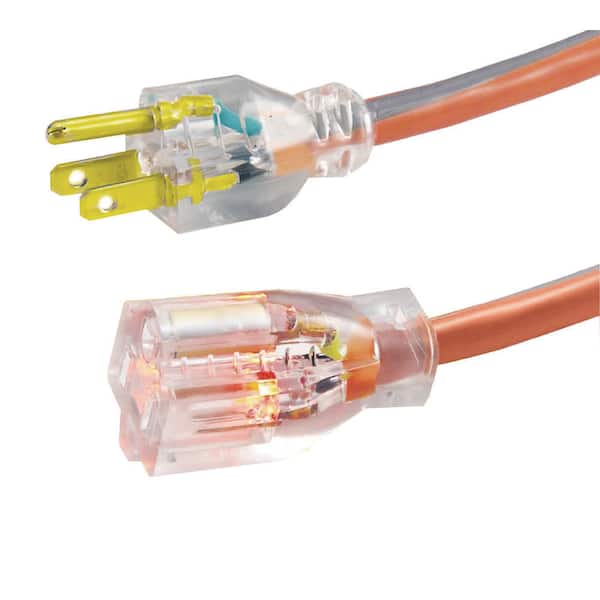 50 ft. 14/3 Extension Cord, Orange and Gray