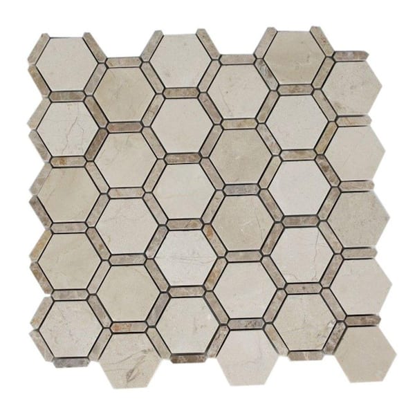 Ivy Hill Tile Orchard Dark Emperador 3 in. x .31 in. Marble Mosaic Tile Sample
