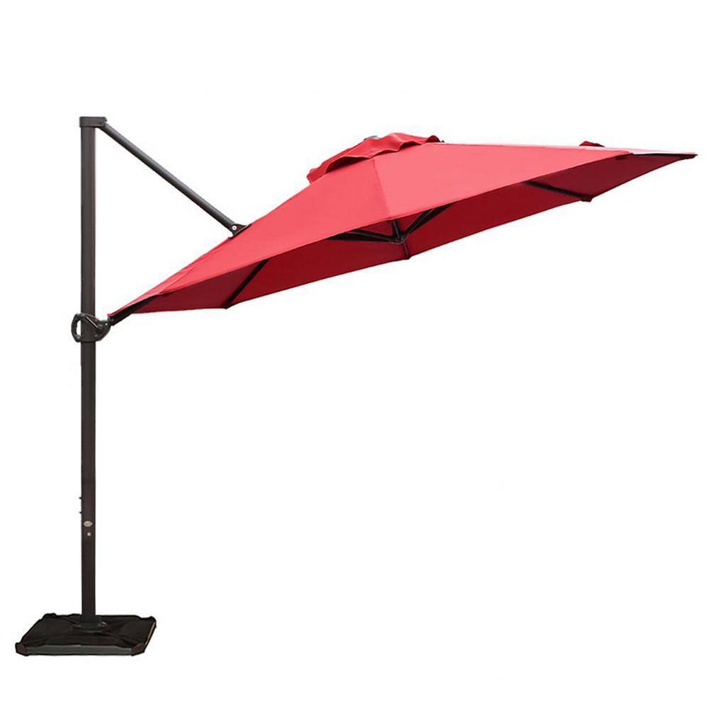 Abba Patio 11 ft. Cantilever Push Tilt Patio Umbrella in Dark Red APNRC330DR The Home Depot